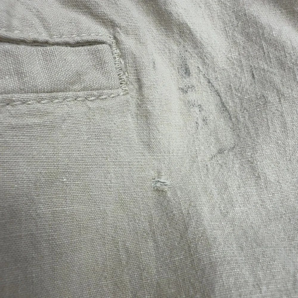 Mutual Weave Pants Mens XXL Beige Cotton Linen Blend Relaxed Drawstring Casual